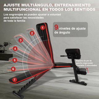Macchinario Fitness Palestra Casa Ecopelle Rivestito Comodo Colore Nero Dettagli Rossi-INTERIOR DREAM DESIGN
