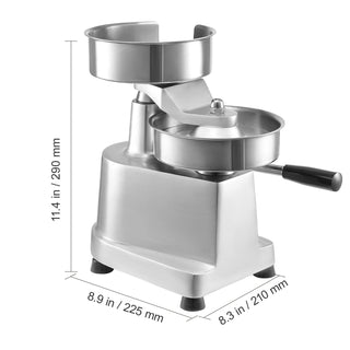 Macchinario Hamburgher Argento Acciaio Inox Comodo Pratico Diametro 15cm Professionale-INTERIOR DREAM DESIGN