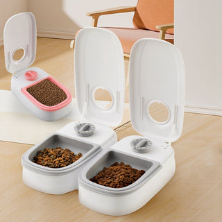Mangiatoia Automatica Cani Gatti Timer Ciotola Acciaio Inox - INTERIOR DREAM DESIGN