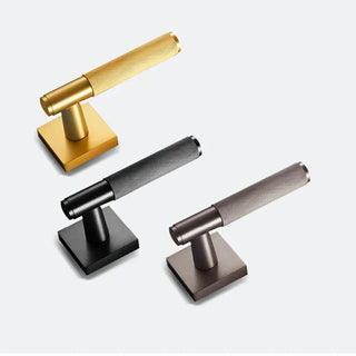 Maniglia Oro Nero Grigio Ottone Serratura Sicurezza Meccanica Chiavi Casa-INTERIOR DREAM DESIGN