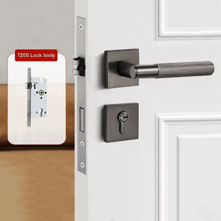 Maniglia Oro Nero Grigio Ottone Serratura Sicurezza Meccanica Chiavi Casa-INTERIOR DREAM DESIGN