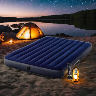 Materasso Gonfiabile Blu Ideale Campeggio Cuscini Inclusi Comodo Morbido Spessore 25cm-INTERIOR DREAM DESIGN