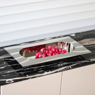 Materiale Acciaio Porta Oggetti Vassoio Decorativo Arredo Casa Ciotola Rettangolare-INTERIOR DREAM DESIGN