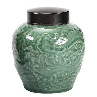 Memoriale Colore Verde Urna Ceneri Animali Domestici Ceramica Capacità 1000ml - INTERIOR DREAM DESIGN