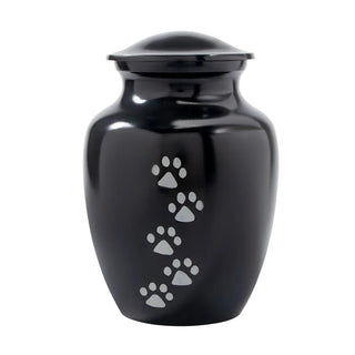 Memoriale Urna Colore Nero Animali Domestici Zampe Commemorazione - INTERIOR DREAM DESIGN