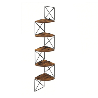 Mensola Angolare Materiale Legno Metallo Decorazione Parete Resistente Mensola Porta Oggetti-INTERIOR DREAM DESIGN