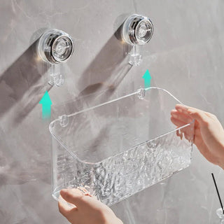 Mensola Da Bagno Con Ventosa Colore Trasparente In Plastica Facile Da Mettere Resistente Salva Spazio Arredo Bagno - INTERIOR DREAM DESIGN