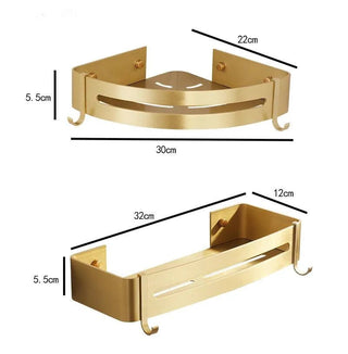 Mensola Da Bagno In Colore Oro Di Metallo Due Modelli Due Dimensioni Con Viti Adatte A Doccia - INTERIOR DREAM DESIGN