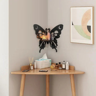 Mensola Da Salotto A Forma Di Farfalla 1 Pezzo Nero Con Viti Facile Da Applicare Adatta Ad Arredo Casa - INTERIOR DREAM DESIGN