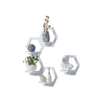 Mensola Forma Ottagonale Da Parete Design Moderno Decorazione Salotto Elegante-INTERIOR DREAM DESIGN