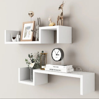 Mensola Materiale Legno Mensola Parete Porta Oggetti Arredo Casa Diverse Colorazioni 2 Pezzi-INTERIOR DREAM DESIGN