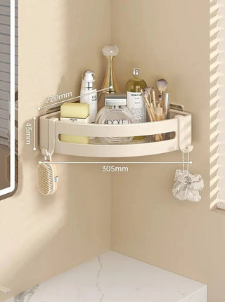 Mensola Scaffale Bagno Parete Sospeso Adesivo Angolo Metallo Elegante Accessori Organizzazione Casa - INTERIOR DREAM DESIGN