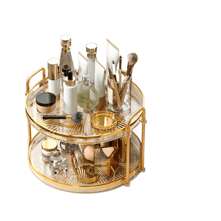 Mensole Da Bagno In Due Colori Due Dimensioni In Plastica Adatta A Arredo Bagno In Colore Trasparente E Oro-INTERIOR DREAM DESIGN