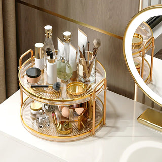 Mensole Da Bagno In Due Colori Due Dimensioni In Plastica Adatta A Arredo Bagno In Colore Trasparente E Oro-INTERIOR DREAM DESIGN