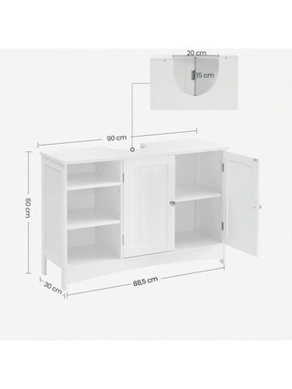 Mobile Bagno Bianco Base Lavello Due Ante Legno Comodo Ampio Spazio-INTERIOR DREAM DESIGN