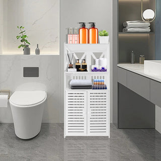 Mobile Bagno Colore Bianco PVC 2 Ante Scomparti Organizzazione Casa Bagno Arredamento Interni - INTERIOR DREAM DESIGN