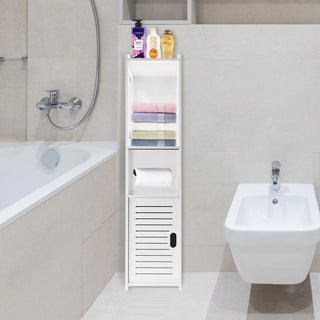 Mobile Bagno Diversi Scomparti Scaffali PVC Bianco Alta Qualità Accessori Arredamento Casa - INTERIOR DREAM DESIGN