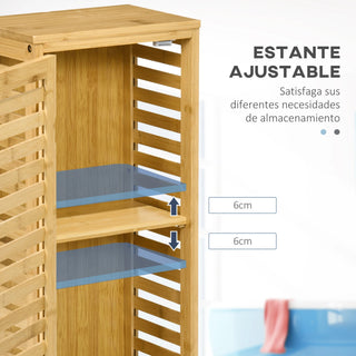 Mobile Bagno Legno Bamboo 2 Ripiani Scaffali Interni Arredamento Marrone Chiaro Semplice Elegante Utile Resistente Arredamento Bagno - INTERIOR DREAM DESIGN