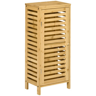 Mobile Bagno Legno Bamboo 2 Ripiani Scaffali Interni Arredamento Marrone Chiaro Semplice Elegante Utile Resistente Arredamento Bagno - INTERIOR DREAM DESIGN