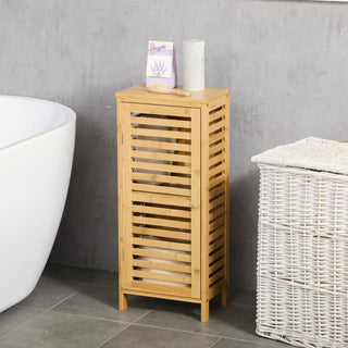 Mobile Bagno Legno Bamboo 2 Ripiani Scaffali Interni Arredamento Marrone Chiaro Semplice Elegante Utile Resistente Arredamento Bagno - INTERIOR DREAM DESIGN