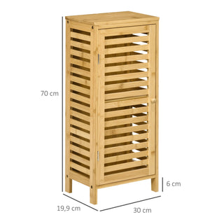 Mobile Bagno Legno Bamboo 2 Ripiani Scaffali Interni Arredamento Marrone Chiaro Semplice Elegante Utile Resistente Arredamento Bagno - INTERIOR DREAM DESIGN