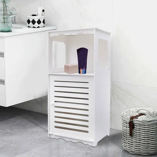 Mobile Bagno Legno Bianco Resistente Piccolo Pratico Accessori Arredamento Casa Organizzazione - INTERIOR DREAM DESIGN