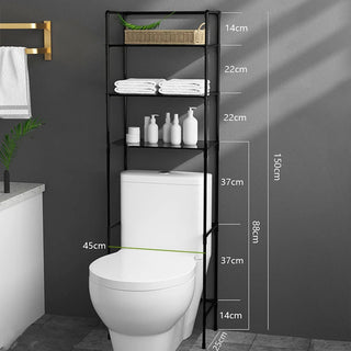 Mobile Bagno Scaffale Metallo Semplice Bianco Nero WC Portaoggetti Accessori Arredamento Casa - INTERIOR DREAM DESIGN