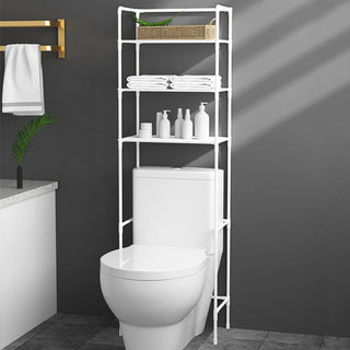 Mobile Bagno Scaffale Metallo Semplice Bianco Nero WC Portaoggetti Accessori Arredamento Casa - INTERIOR DREAM DESIGN