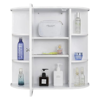 Mobile Bagno Specchio Parete Ante Mensole Legno Metallo Arredamento Casa-INTERIOR DREAM DESIGN