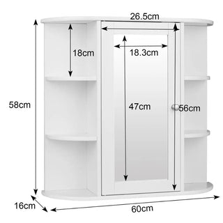 Mobile Bagno Specchio Parete Ante Mensole Legno Metallo Arredamento Casa-INTERIOR DREAM DESIGN