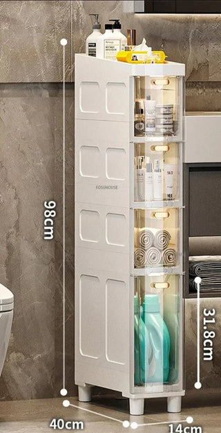 Mobile Cassettiera Portaoggetti Bagno Plastica Accessori Organizzazione Casa - INTERIOR DREAM DESIGN