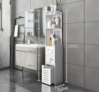 Mobile Da Bagno Salvaspazio Colore Bianco Con Cassetti Dimensioni Design Arredo Bagno Moderno - INTERIOR DREAM DESIGN