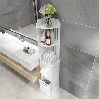 Mobile Da Bagno Salvaspazio Colore Bianco Con Cassetti Dimensioni Design Arredo Bagno Moderno - INTERIOR DREAM DESIGN