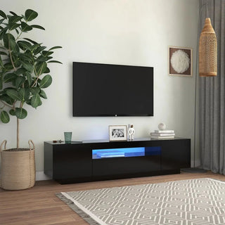 Mobile Da Tv Per Soggiorno Colore Nero Moderno Luci LED Tv Divertimento Dimensioni - INTERIOR DREAM DESIGN