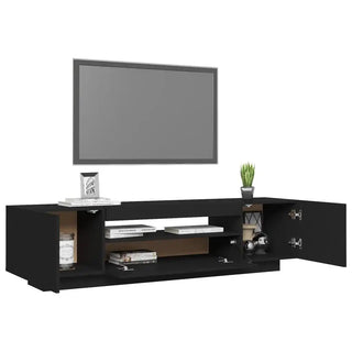 Mobile Da Tv Per Soggiorno Colore Nero Moderno Luci LED Tv Divertimento Dimensioni - INTERIOR DREAM DESIGN