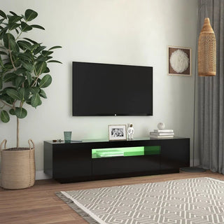 Mobile Da Tv Per Soggiorno Colore Nero Moderno Luci LED Tv Divertimento Dimensioni - INTERIOR DREAM DESIGN