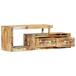 Mobile Da Tv Supporto Tv Legno In Legno Lucido Dimensioni Due Cassetti Dimensioni Marrone Chiaro - INTERIOR DREAM DESIGN