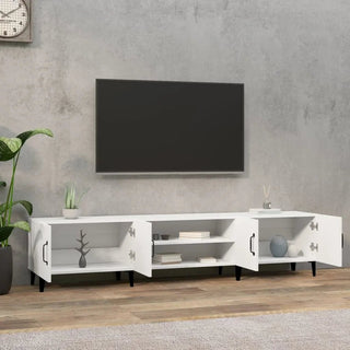 Mobile Tv Bianco Elegante Ampio Resistente Neutro Solido Supporto Decorazioni Salotto Comodità - INTERIOR DREAM DESIGN