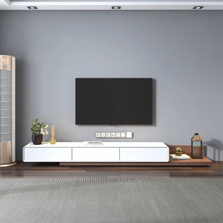 Mobile TV Espandibile Vari Colori Legno Lunghezza Moderno Design Arredo Casa Bianco Noce Nero Grigio - INTERIOR DREAM DESIGN