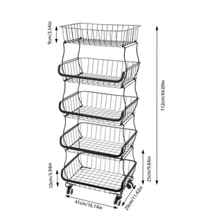 Organizer 5 Livelli Metallo Arredamento Casa Stoviglie Frutta Cucina-INTERIOR DREAM DESIGN