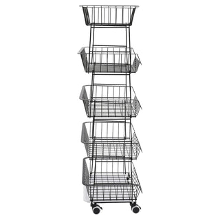 Organizer 5 Livelli Metallo Arredamento Casa Stoviglie Frutta Cucina-INTERIOR DREAM DESIGN