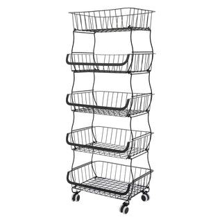 Organizer 5 Livelli Metallo Arredamento Casa Stoviglie Frutta Cucina-INTERIOR DREAM DESIGN