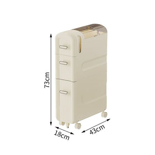 Organizer Bagno Diversi Ripiani Diverse Dimensioni Panna Bianco Nero Plastica Resitente-INTERIOR DREAM DESIGN