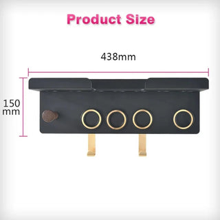 Organizer Bagno Scaffale Portaoggetti Porta Spazzole Resistente Nero Metallo Utile-INTERIOR DREAM DESIGN