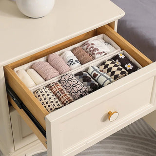 Organizer Cassetti Intimo Beige 1 Pezzo Stoffa Beige Sistemazione Armadio Scatola Tessuto Rigido - INTERIOR DREAM DESIGN