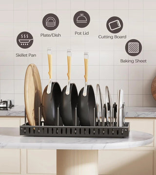 Organizer Cucina Acciaio Metallo Diversi Modelli Scolapiatti Organizzazione Spezie Cucina Bianco Nero-INTERIOR DREAM DESIGN