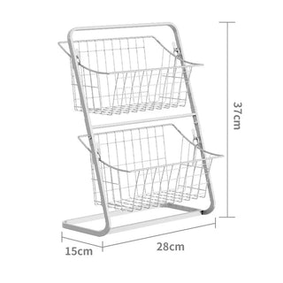 Organizer Cucina Bianco Nero Ferro Battuto Comodo Pratico Frutta Casa Organizzazione-INTERIOR DREAM DESIGN