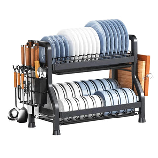 Organizer Cucina Ferro Due Ripiani Arredamento Organizzazione Cucina Stoviglie-INTERIOR DREAM DESIGN