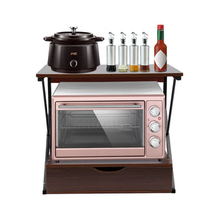 Organizer Cucina Marrone Scuro Legno Ferro Comodo 1 Cassetto-INTERIOR DREAM DESIGN