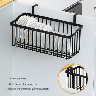 Organizer Cucina Nero Acciaio Gancio Sospeso Cassetti Organizzazione Spezie Casa-INTERIOR DREAM DESIGN